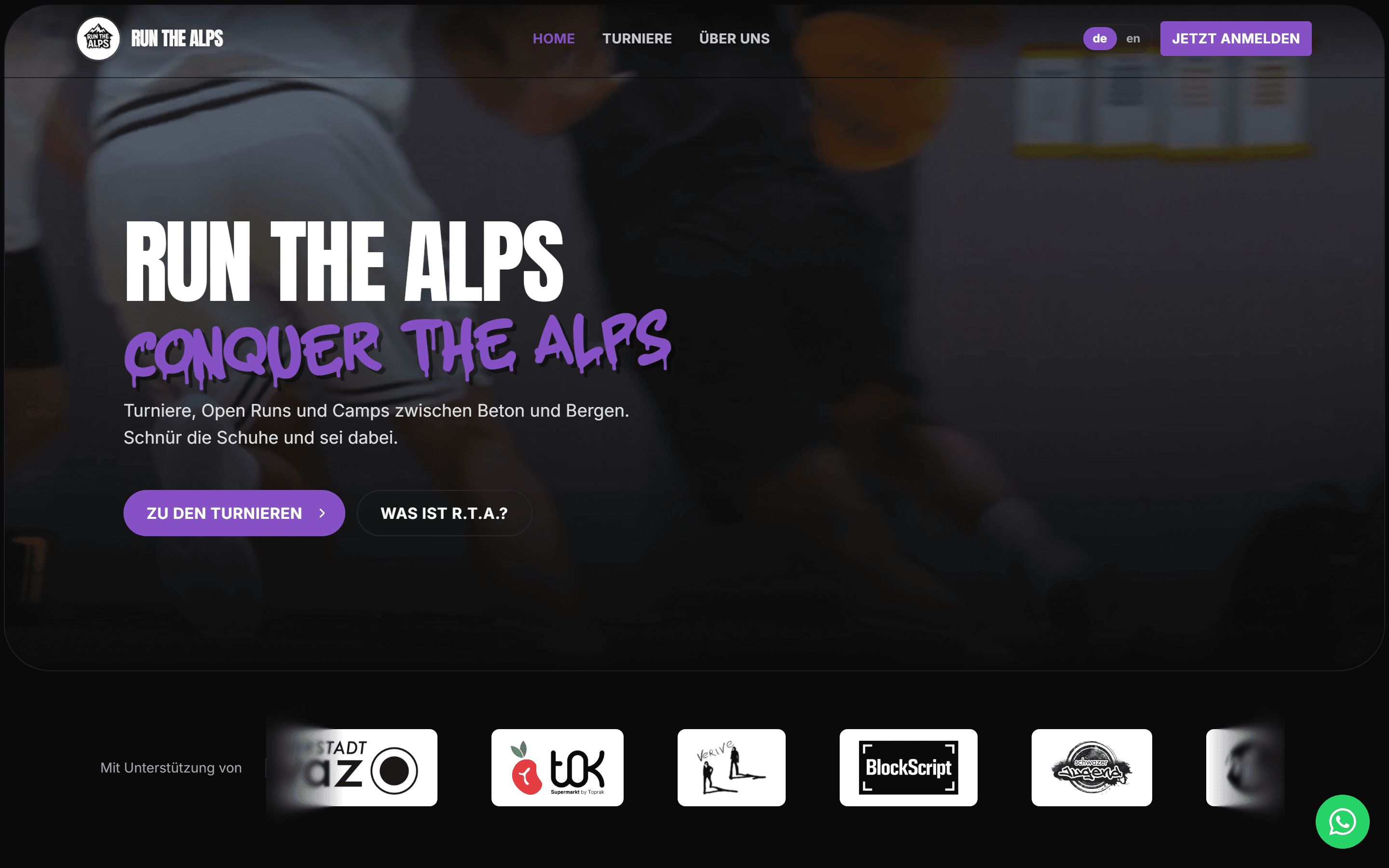 Run the Alps – Ansicht am Computer