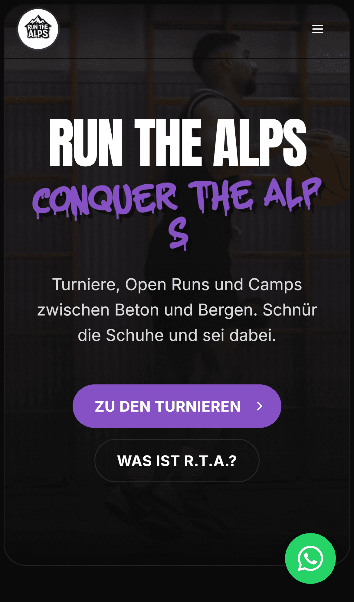Run the Alps – Ansicht am Handy