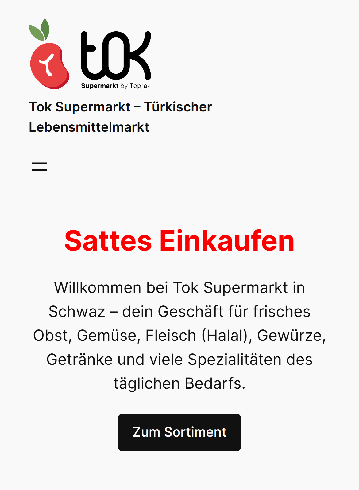 TOK Supermarkt – Ansicht am Handy